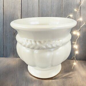 Haeger Pottery Light Brown Tan Ceramic Flower Pot Planter Footed Vase Vessel USA